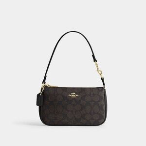 Coach Nolita 19 In Signature Black and Brown Shoulder Bag